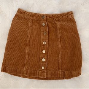Khaki Corduroy Skirt